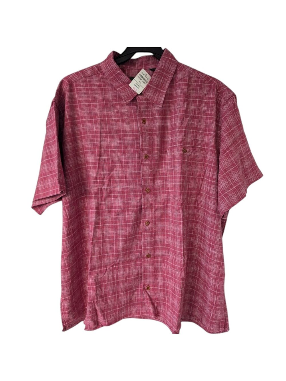 NWT Orvis Shirt Mens 2XL Red Plaid Short Sleeve Hemp Lyocell Stretch 30.5x30.5